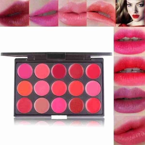 Romantic Color Matte Lip Cream Palette in 15 Colors