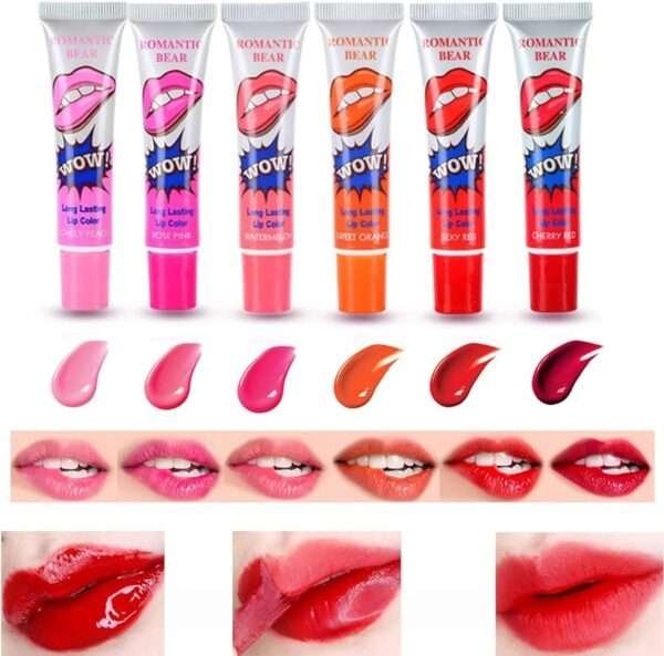 WOW! 6 Pcs/Set Peel Off Lipgloss Mask Multicolor Lip Tint