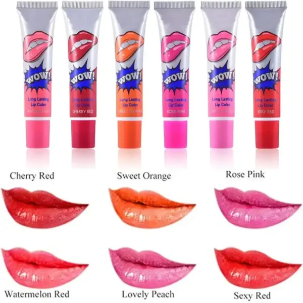 WOW! 6 Pcs/Set Peel Off Lipgloss Mask Multicolor Lip Tint