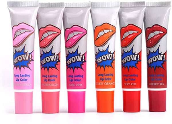 WOW! 6 Pcs/Set Peel Off Lipgloss Mask Multicolor Lip Tint